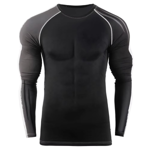 Alta calidad Unisex Rash Guard poliéster Spandex gimnasio entrenamiento camisa para adultos Fitness Wear ropa deportiva MMA Rash Guard - Product Image 3