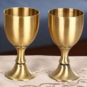 Porte-bougie en verre et métal doré, décoration d'intérieur élégante et antique, finition nickel, nouveau design, gobelet à vin vintage standard - Product Image 6