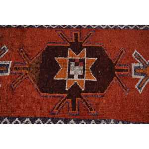 Alfombra Turca Herki de 3.1x10.4 pies, Alfombra de Lana Vintage con Diseño Floral Naranja - Product Image 5