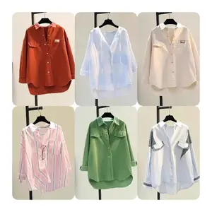 Fall stylish Casual Plaid Print long Sleeve tops women Buckle Turndown Collar Winter cotton shirt