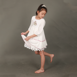 Abiti da bambina di fiori bianchi di alta qualità per bambina abiti da sposa per bambini ricamati per bambine da 2 a 14 anni - Product Image 4