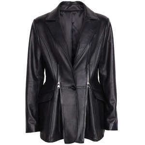 Premium Women Leather Jacket For Stylish Look Durable Comfortable Outerwear Ideal For Autumn Winter Spring And - Product Image 1