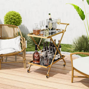 รถเข็นโลหะ2ชั้นสำหรับ2025ตกแต่งบ้านและโรงแรมรถเข็นโลหะสีดำดีไซน์พรีเมียมเป็นมิตรกับสิ่งแวดล้อม - Product Image 3