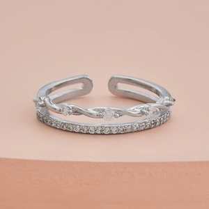 Bague géométrique en acier inoxydable plaqué or de style coréen pour offrir en cadeau - Product Image 4