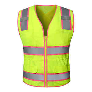 OEM Hi-Vis Green Surveyor <b>Safety</b> Vest <b>Reflective</b> Polyester Workwear for Security & Running Plus Size Wholesale <b>Clothing</b> - Product Image 2