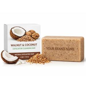Jabón en Barra Exfoliante y Limpiador de Cáscara de Coco y Granos de Nuez al por Mayor para Piel Fresca, Uso en Spa y Salón, Marca Privada - Product Image 1