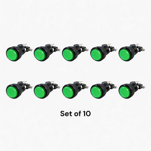 Small Round Arcade Push Button Set of 10 with 12V <b>LED</b> <b>Light</b> & <b>Micro</b> Switch Multi-Color Free Shipping - Product Image 4