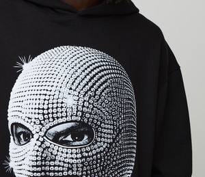 Nouvel arrivage de sweat-shirt à capuche pour hommes avec strass épaissir surdimensionné couleur noire sweat à capuche personnalisé unisexe chez Fratres Sports - Product Image 5