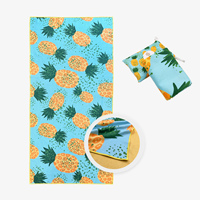 Serviette de plage en microfibre gaufrée personnalisée par sublimation, légère, séchage rapide, impression couleur intégrale pour les marques de détail