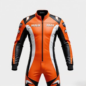 Traje de carreras con mangas precurvadas, tamaño hecho a medida, color, diseño, opciones de logotipo en cuero de vaca de alto calibre para una comodidad superior - Product Image 3
