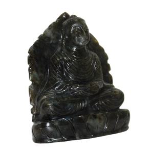 Hand-Crafted High Quality Labradorite Ganesha Carving <b>Statue</b> Natural Quartz Crystal Healing Stone Figurine for Buddhism Theme - Product Image 3