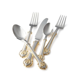 ชุดช้อนส้อม5ชิ้นทำจากสเตนเลสสตีลเหมาะสำหรับใช้บนโต๊ะในห้องครัวโรงแรมใช้ในบ้านสีทอง - Product Image 6