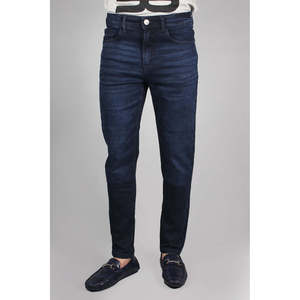 Jeans Casuales Vintage de Cintura Alta para Hombre, Marca JONATHAN, Corte Recto y Ajustado, Tejido de Punto, Color Denim Oscuro para Invierno, con Logotipo Personalizado - Product Image 1