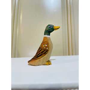 Scultura in legno intagliato a mano anatra unica decorazione per la casa statua e figurine per l'arredamento della camera - Product Image 6