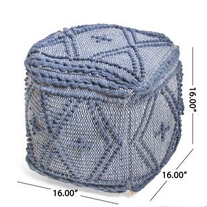 Jacinto de agua natural redondo tejido a mano ecológico bohemio hogar PUF taburete Otomano - Product Image 1