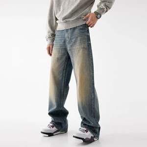 Pantalon droit 100% coton personnalisé pour hommes jeans respirants en denim uni de qualité supérieure pour les fêtes streetwear - Product Image 4