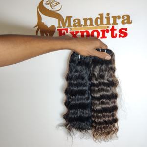 Extensiones de cabello humano indio Remy ondulado cutícula alineada sin procesar al por mayor 100% mechones naturales en bruto - Product Image 4