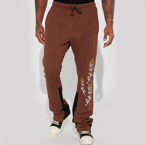 Hot Selling Men's <b>Autumn</b> Sweatpants Custom Logo Embroidered Midweight Vintage Washed Polyester/Cotton Oxford <b>Fabric</b> Breathable - Product Image 1