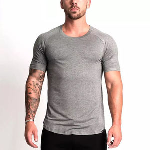 T-shirt Slim Fit OEM imprimé de logo de votre marque, vêtements de sport pour hommes, vêtements de fitness et de gymnastique, t-shirts de compression vierges, vente en gros - Product Image 6