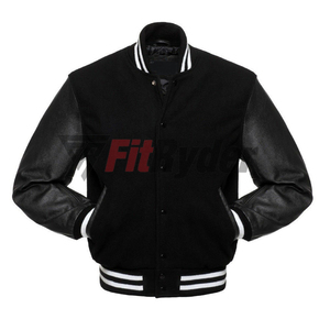 Vestes universitaires unisexes à la mode Letterman de baseball en laine décontractée avec manches pour l'hiver Vente en gros OEM pour hommes - Product Image 1