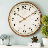 Horloge murale ronde en métal de style antique à quartz analogique, design moderne AK Brass, personnalisable pour la décoration de la maison/mur
