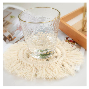 Manteles individuales transparentes de algodón 100% modernos y elegantes, manteles individuales de tela de encaje tejidos redondos impermeables para experiencia gastronómica de boda - Product Image 1