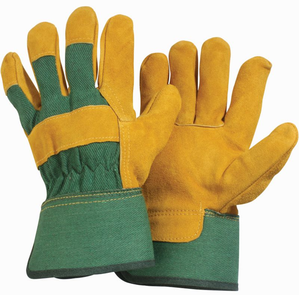 Guantes de Trabajo de Cuero para Hombre y Mujer, Guantes de Trabajo Resistentes de Cuero Vacuno Dividido, Unisex - Product Image 4