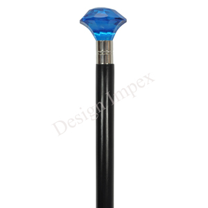 Bastón de Caminar de Acrílico Azul con Diseño de Diamante, Bastón de Caminar para Caballero, Calidad Superior, Madera Duradera, Bastón de Caminar Personalizado para Senderismo - Product Image 3