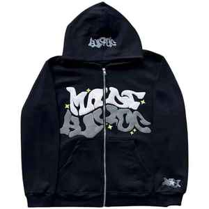 Sweat à capuche en polaire doux imprimé avec une silhouette ample et décontractée, des détails en relief audacieux et un style urbain élégant pour tous les jours - Product Image 1