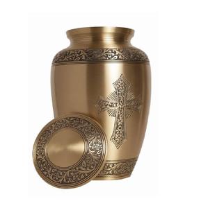 กระปุกใส่เถ้ากระดูกของมนุษย์3วงสีทองเคลือบผงสีน้ำตาลทำด้วยมือผลิตในอินเดีย - Product Image 6