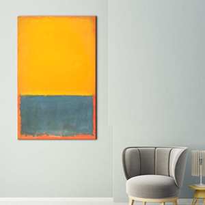 Lienzo Impreso: Inspirado en Mark Rothko, Arte Abstracto en Tonos Amarillos y Grises, Enrollado en Lienzo - Product Image 1