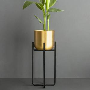 Elegant Round Metal <b>Planter</b> with <b>Gold</b> Plate Finished Ideal for Home Wedding and Garden Decoraton - Product Image 2
