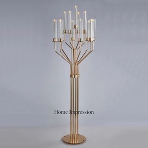 Centros DE MESA DE BODA grandes chapados en oro de Metal de primera calidad diseñador de arte creativo moderno único más elegante - Product Image 5