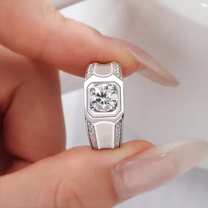 Iced Out <b>Men</b> <b>Ring</b> 925 <b>Silver</b> With Round Cut Moissanite Diamond <b>Ring</b> Premium Quality <b>Men</b> <b>Ring</b> with Iced Look and Timeless Appeal - Product Image 3