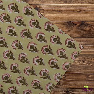 Ridhi Beige marron Floral 100% coton bloc à la main imprimé serviette doux réutilisable linge de table pour salle à manger ou décor de fête - Product Image 2