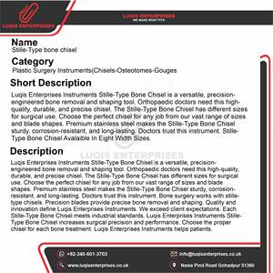 Ciseau à os de type Stille, instrument chirurgical ORL, acier inoxydable de qualité médicale, outil de coupe osseuse de précision - Product Image 5