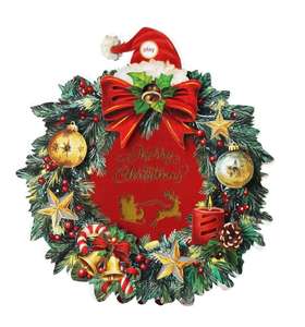 Thiết Kế Mới <span class=keywords><strong>2025</strong></span> Giáng Sinh Thân Thiện Với Môi Xmas LED Ánh Sáng Âm Nhạc Thẻ Trang Trí Vòng Hoa Vòng Hoa Cho Trang Trí Nội Thất - Product Image 6