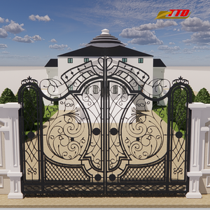 Portails en fer de luxe - Conception d'entrée architecturale écologique avec un élégant portail en acier de 7 pieds de haut, protection et service de modélisation 3D - Product Image 6