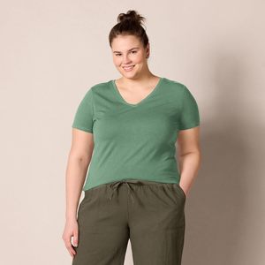 T-shirt décontracté pour femmes en coton, col rond, manches courtes, coupe ample confortable, mode quotidienne, vêtements pour femmes, personnalisable - Product Image 5