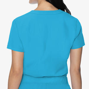 Blouses médicales pour femmes, infirmières, chirurgiens, avec logo personnalisé, manches courtes, jersey - Product Image 5