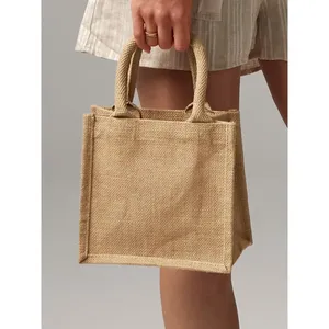 Petite Jute Gift <b>Bag</b> for Shoppers Sustainable <b>Wicker</b> Baskets for Merchandising - Product Image 1