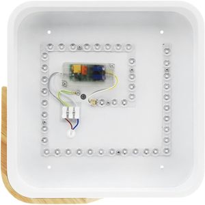 Plafoniera LED LEDUNI 24W Dimmerabile con Telecomando 2700K-6500K Design in Legno Bianco 2400LM per Sala da Pranzo Temperatura Colore 6000K - Product Image 4