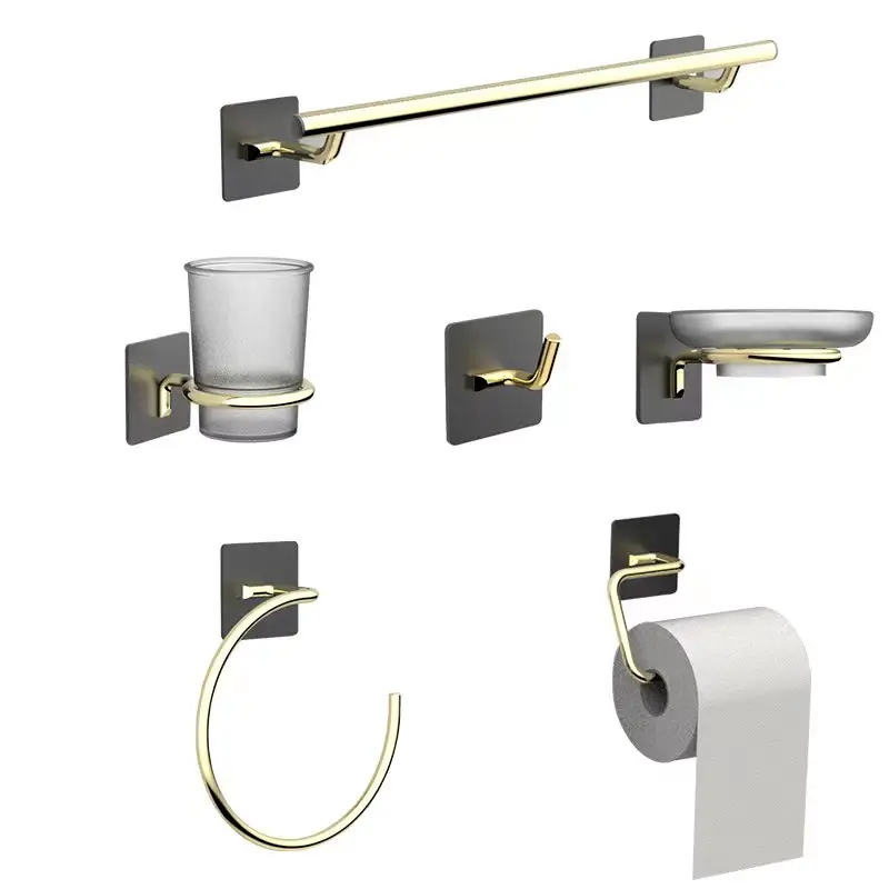 FAAO OEM Modern Accessories Bathroom Decor Luxury Toilet Stainless Steel Bathroom Accessories 6 Piece Set