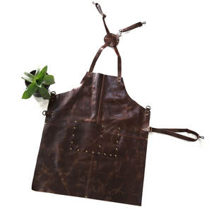 Delantal de soldador de Color marrón de cuero Pu personalizado 2025, delantal de trabajo de soldadura de cuero suave de alta calidad para hombres hecho por Pakistán - Product Image 2