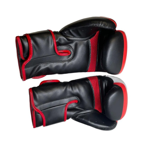 Venta al por mayor Negro Color Rojo Superventas Lucha Kickboxing Muay Thai MMA Entrenamiento de cuero Guantes de entrenamiento de boxeo - Product Image 4