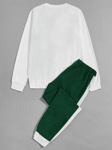 Survêtement décontracté d'hiver pour homme en molleton de coton à col rond, qualité supérieure, effet délavé - Product Image 2