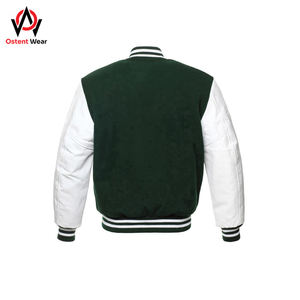 Chaqueta bomber de cuero de lana de invierno Reversible de alta calidad para hombre, soporte fino, logotipo personalizado, lana bordada de chenilla - Product Image 6