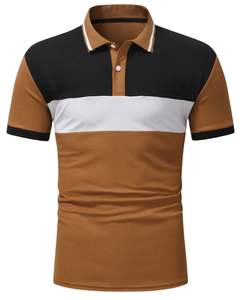Polo personnalisé pour homme, couleur unie marron, noir, blanc, manches courtes, coton, décontracté, tee-shirt de golf, respirant, vêtements d'été, OEM en vrac - Product Image 1