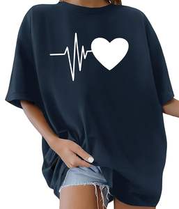 เสื้อเจอร์ซีย์คอกลมใส่ได้ทั้งชายและหญิงแบบลำลองสไตล์สตรีทแวร์ผ้าเจอร์ซีย์พิมพ์ลายระบายอากาศได้ดีใส่ได้ทั้งชายและหญิง - Product Image 1