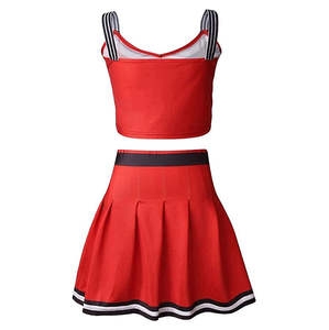 Adult Sizes Available High Quality Polyester/Spandex Competition <b>Cheerleading</b> Uniforms with Skirt Top Set Customizable for Teams - Product Image 2